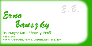 erno banszky business card