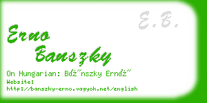 erno banszky business card